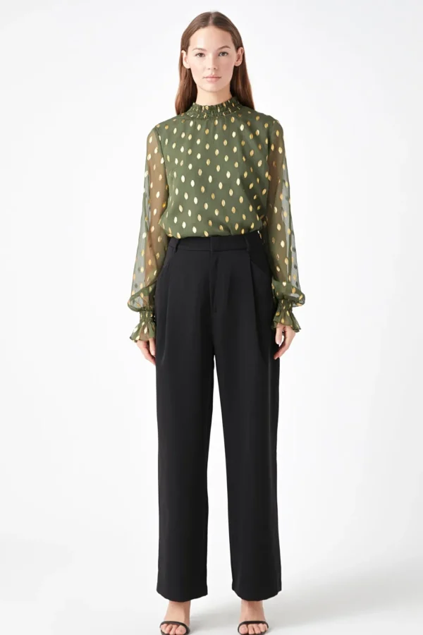 ENDLESS ROSE Shirts & Blouses | Tops*- Polka Dot Chiffon Blouse