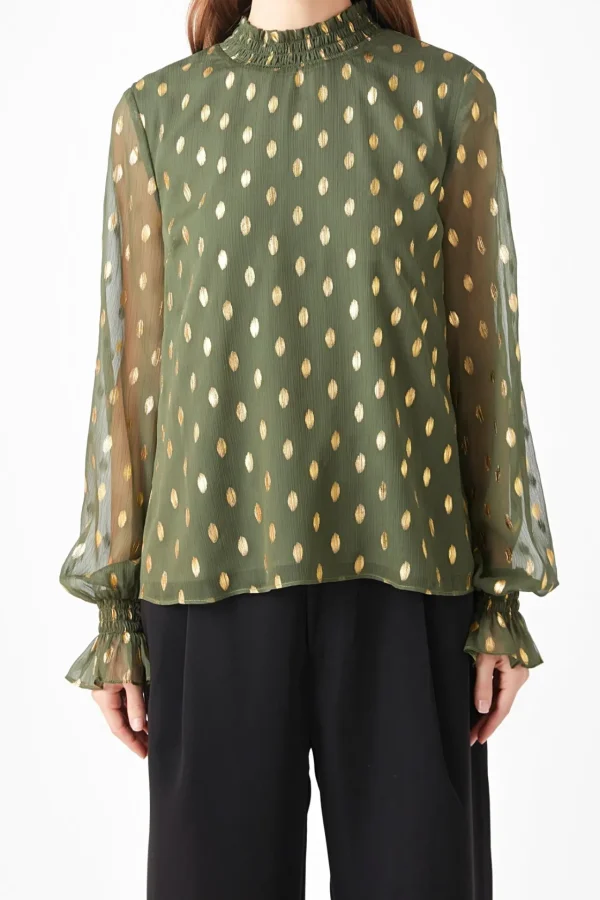 ENDLESS ROSE Shirts & Blouses | Tops*- Polka Dot Chiffon Blouse