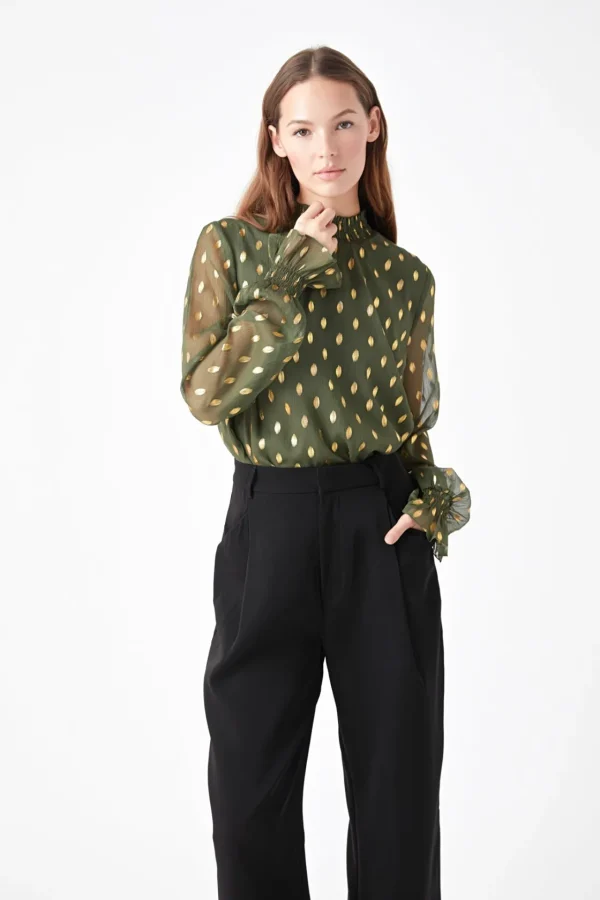 ENDLESS ROSE Shirts & Blouses | Tops*- Polka Dot Chiffon Blouse