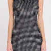 ENDLESS ROSE Tops*- Polka Dot Fitted Dress BLACK