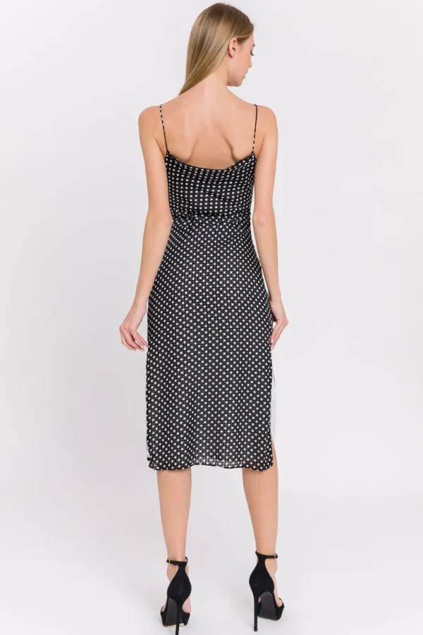 ENDLESS ROSE Tops*- Polka Dot Fitted Dress BLACK