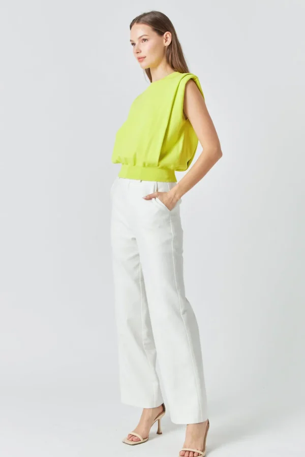 ENDLESS ROSE Tops*- Powder Shoulder Sleeveless Top
