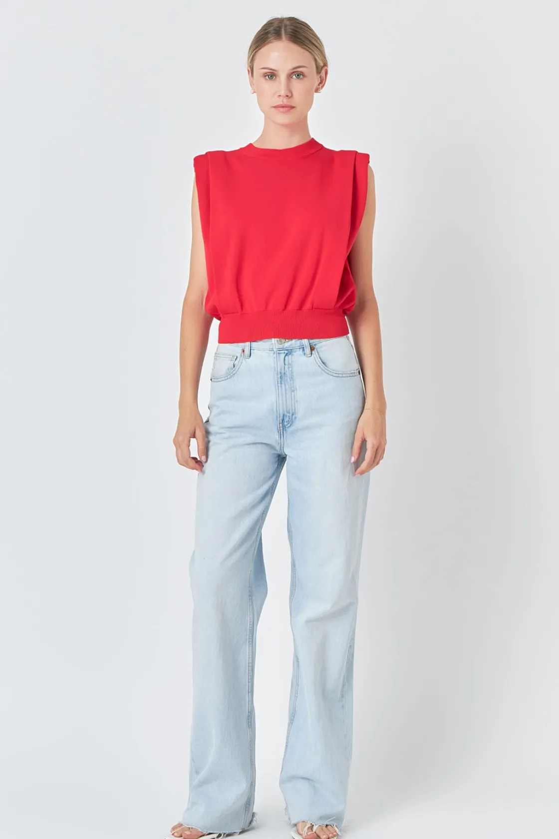 endless_rose__powder_shou_4.webp ENDLESS ROSE Tops*- Powder Shoulder Sleeveless Top