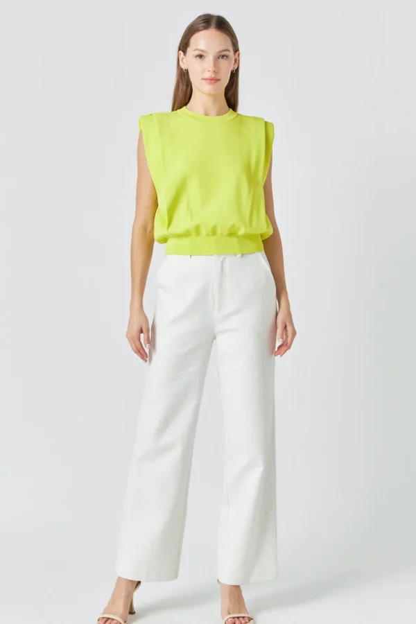 ENDLESS ROSE Tops*- Powder Shoulder Sleeveless Top