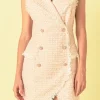 ENDLESS ROSE Tweed Dresses | Tops*- Premium Check Tweed Mini Dress PINK