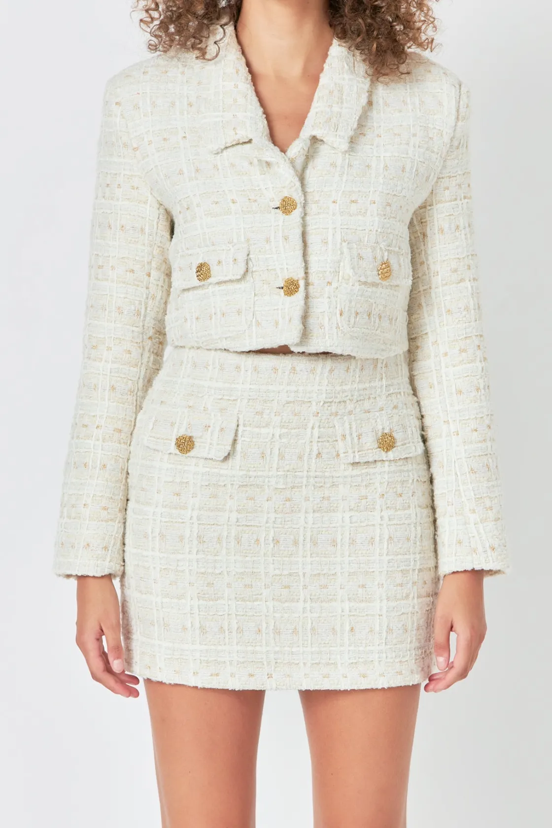 endless_rose__premium_cro_5.webp ENDLESS ROSE Matching Sets | Jackets & Coats*- Premium Cropped Tweed Jacket