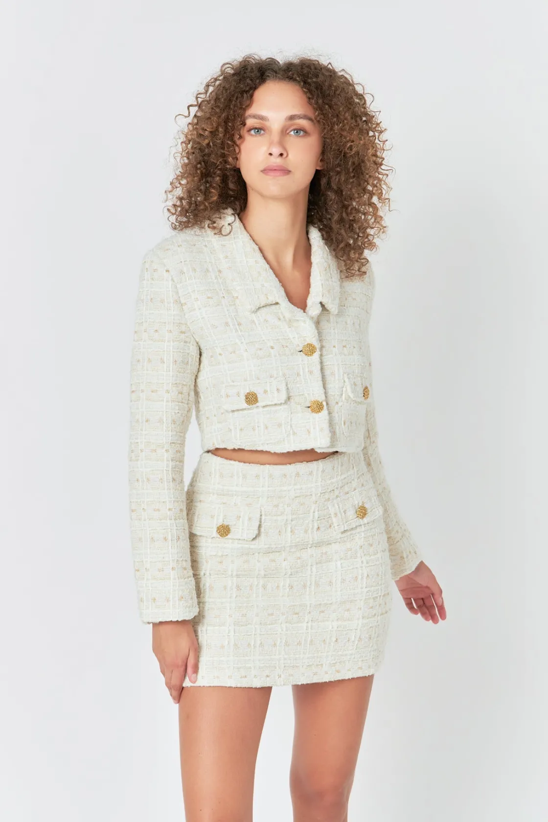 endless_rose__premium_cro_8.webp ENDLESS ROSE Matching Sets | Jackets & Coats*- Premium Cropped Tweed Jacket