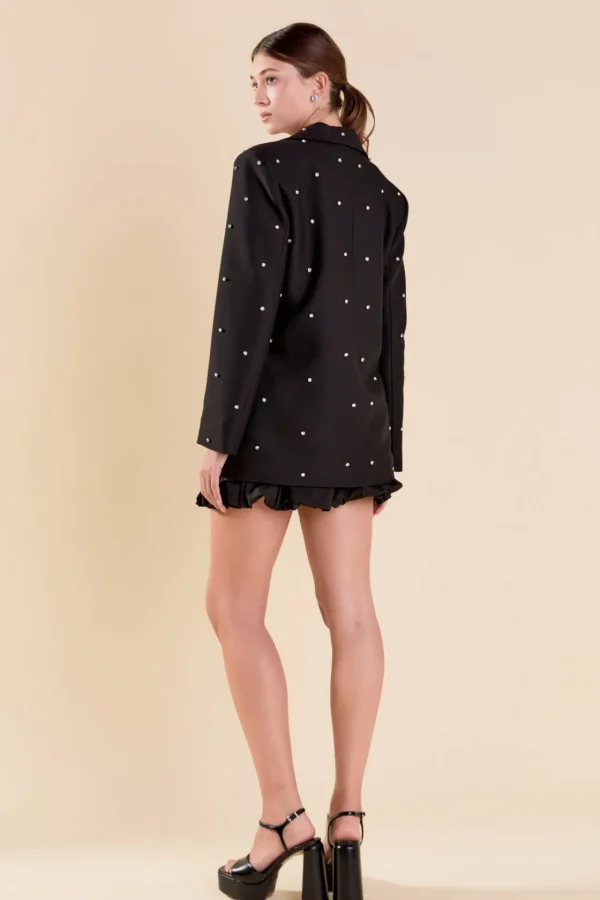 ENDLESS ROSE Matching Sets | Blazers*- Premium Embellished Blazer BLACK