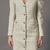 ENDLESS ROSE White Dresses | Tweed Dresses*- Premium Long-Sleeve Tweed Mini Dress IVORY
