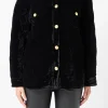 ENDLESS ROSE Jackets & Coats | Tops*- Premium Oversized Quilted Velvet Jacket BLACK