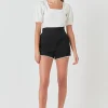 ENDLESS ROSE Shorts & Skorts | Tops*- Premium Pearl-Trimmed Shorts BLACK