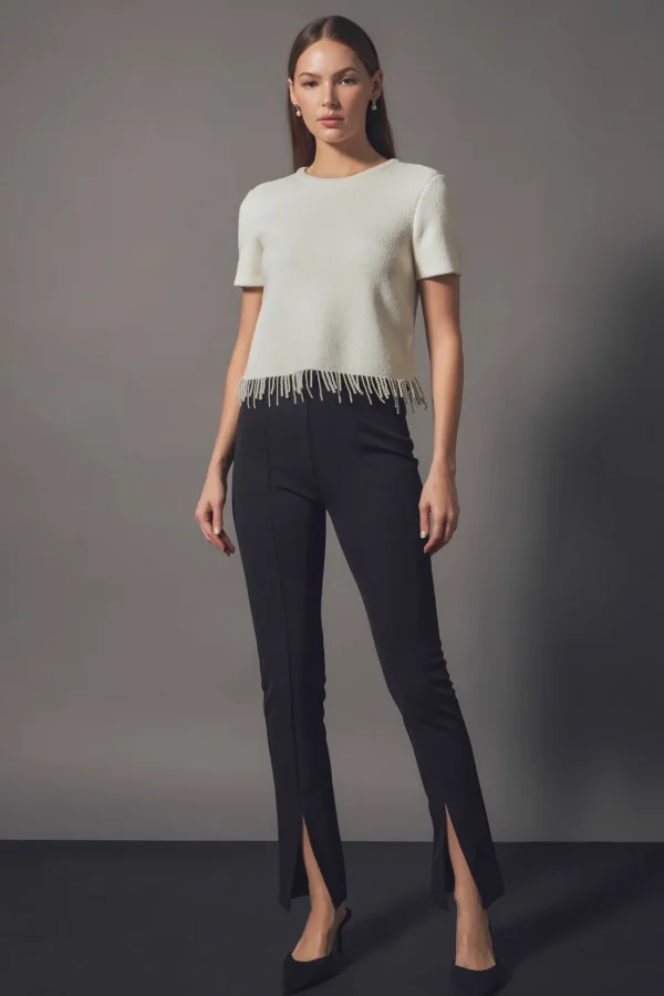 ENDLESS ROSE Sweaters & Knits | Tops*- Premium Pearl Trim Knit Top