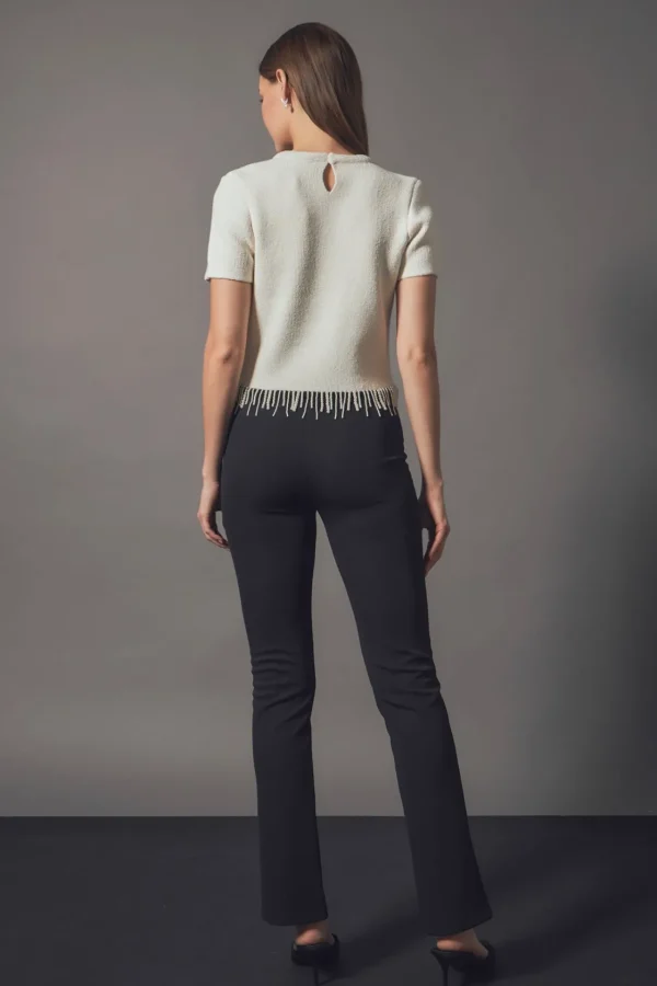 ENDLESS ROSE Sweaters & Knits | Tops*- Premium Pearl Trim Knit Top