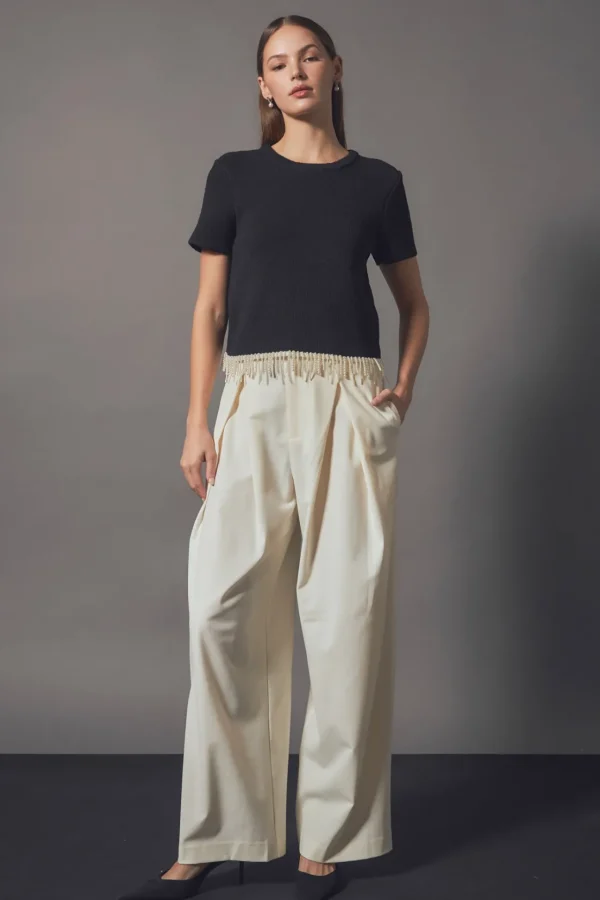ENDLESS ROSE Sweaters & Knits | Tops*- Premium Pearl Trim Knit Top