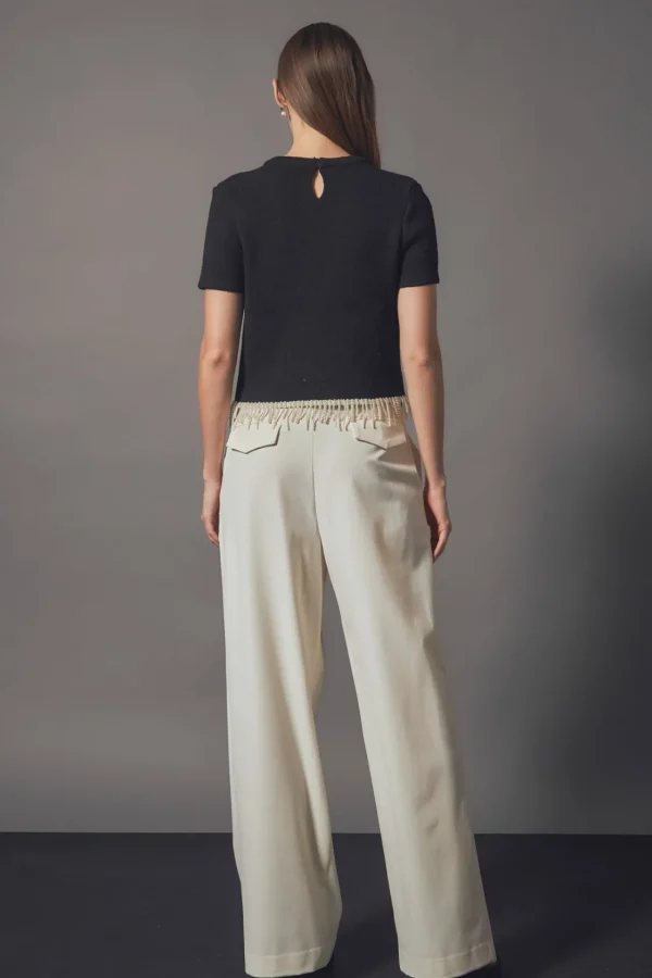 ENDLESS ROSE Sweaters & Knits | Tops*- Premium Pearl Trim Knit Top