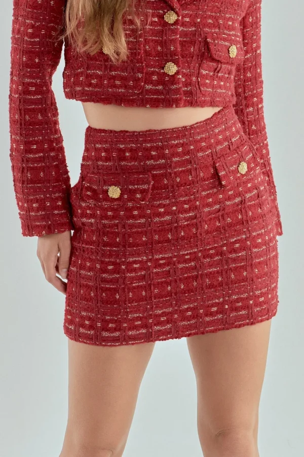 ENDLESS ROSE Matching Sets | Skirts*- Premium Tweed Mini Skirt