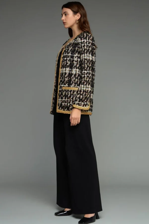 ENDLESS ROSE Jackets & Coats | Tops*- Premium Tweed Jacket BLACKMULTI