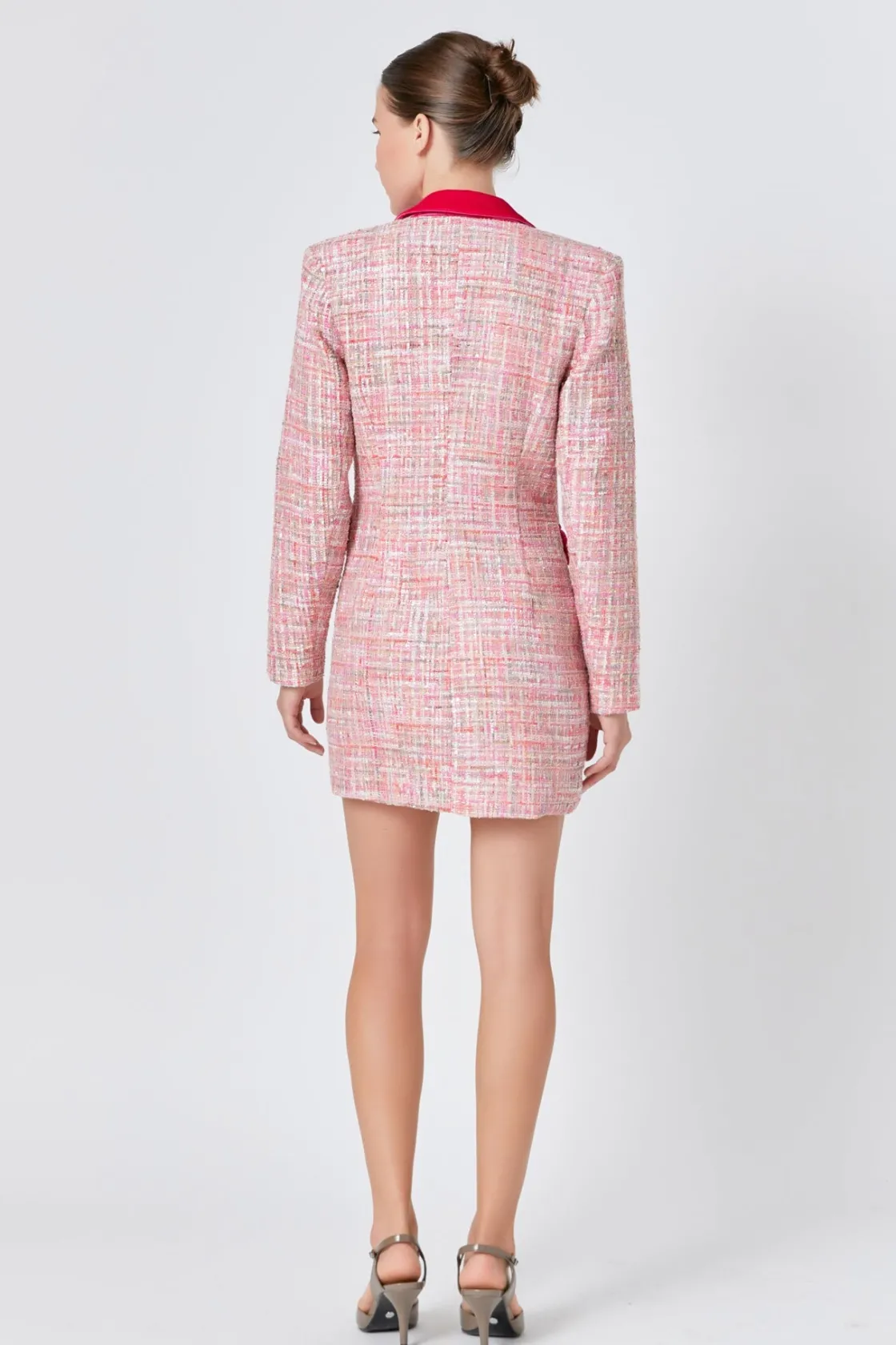 endless_rose__premium_twe_2-5.webp ENDLESS ROSE Tweed Dresses | Blazers*- Premium Tweed Blazer Dress PINK