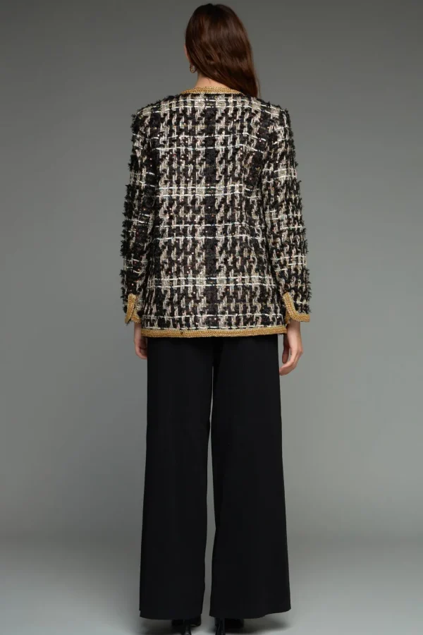 ENDLESS ROSE Jackets & Coats | Tops*- Premium Tweed Jacket BLACKMULTI