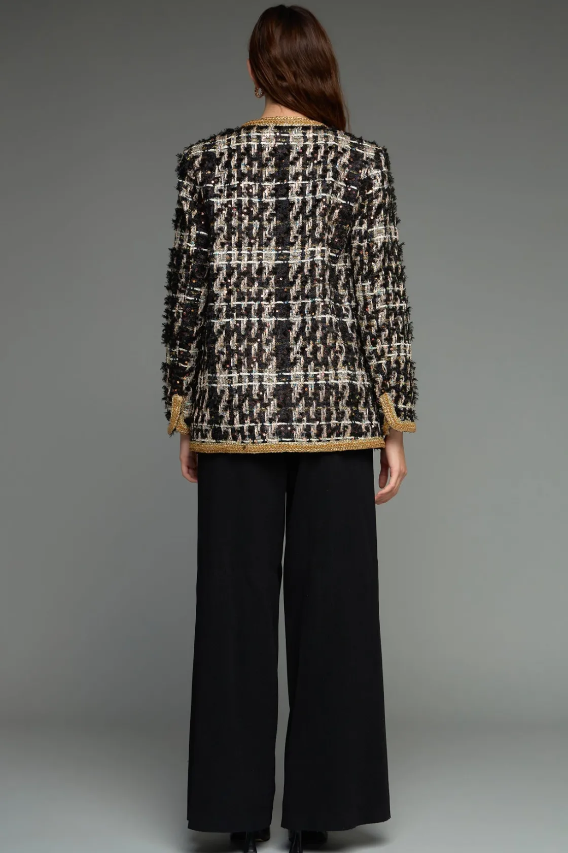 endless_rose__premium_twe_2.webp ENDLESS ROSE Jackets & Coats | Tops*- Premium Tweed Jacket BLACKMULTI
