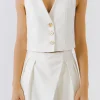 ENDLESS ROSE Tops*- Priam Cropped Button Down Vest