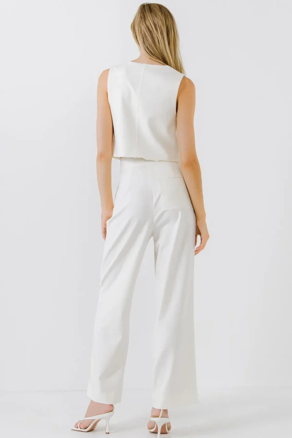 ENDLESS ROSE Tops*- Priam Cropped Button Down Vest