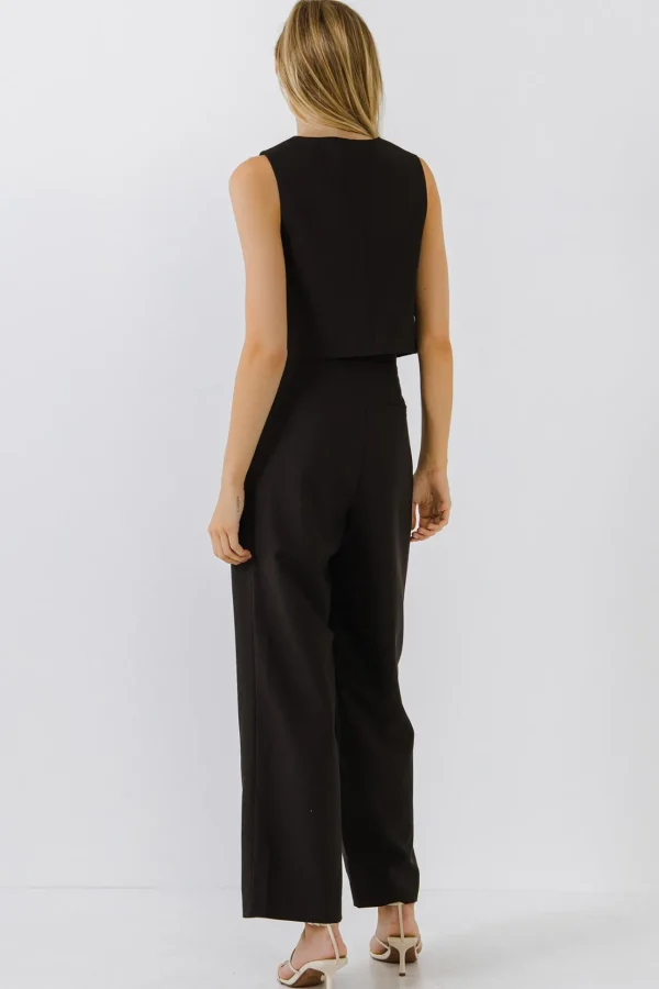 ENDLESS ROSE Tops*- Priam Cropped Button Down Vest