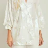 ENDLESS ROSE Shirts & Blouses | Tops*- Print Foil Collared Shirt WHITE