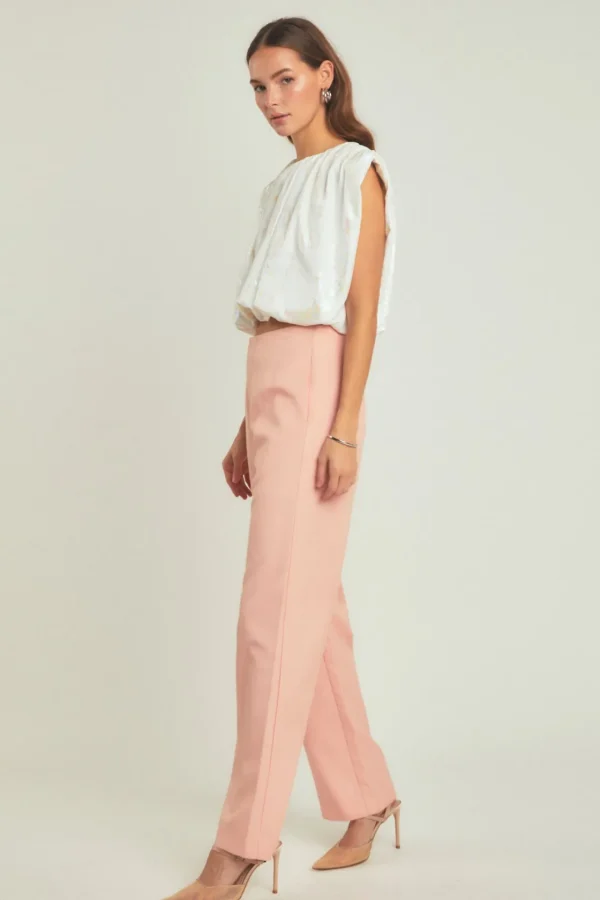 ENDLESS ROSE Tops*- Printed Foil Sleeveless Top WHITE