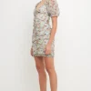 ENDLESS ROSE Tops*- Puff Sleeve Mini Dress with Sweetheart Neckline PURPLEMULTI