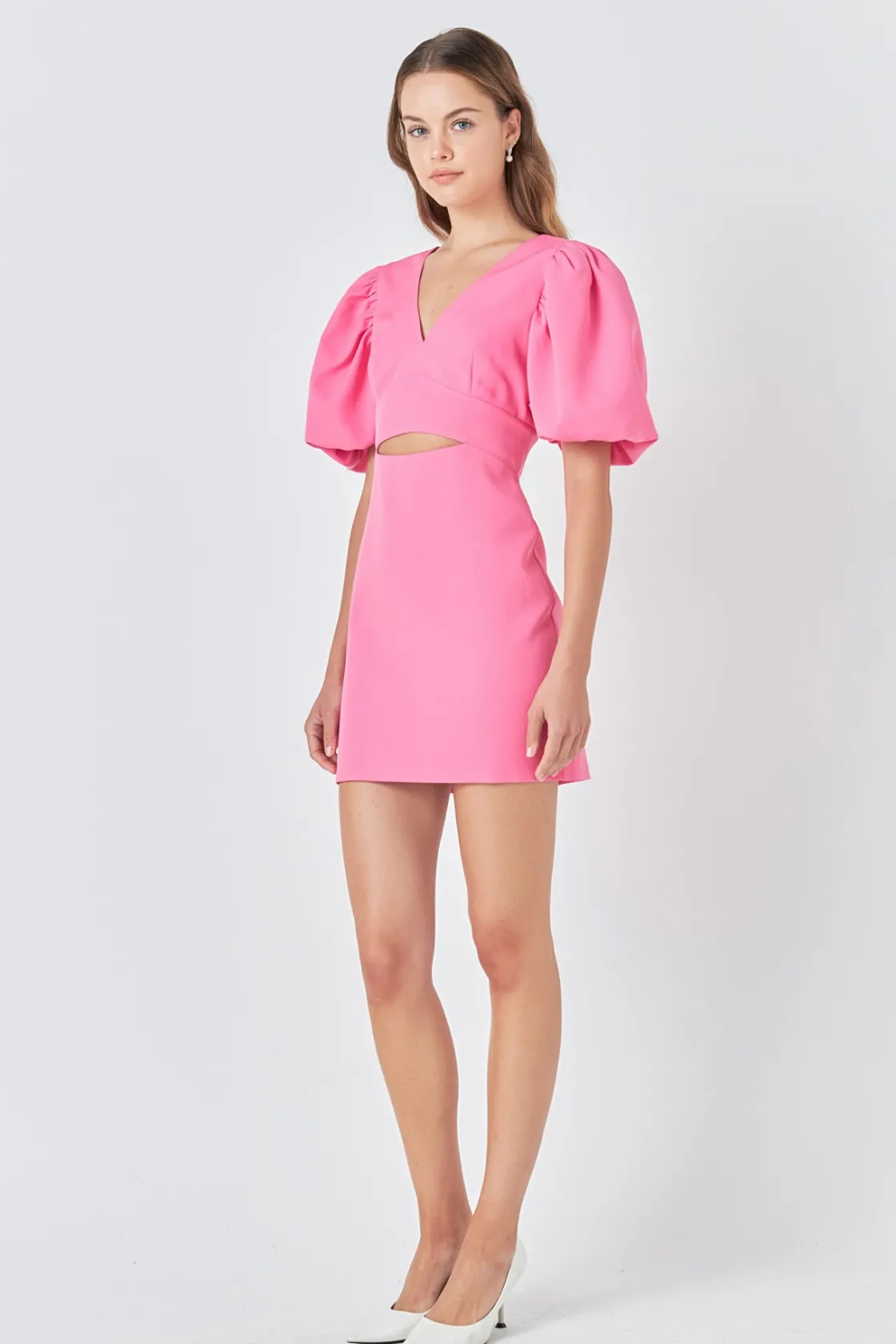 endless_rose__puff_sleeve_1-2.webp ENDLESS ROSE Tops*- Puff Sleeve Cut Out Mini Dress