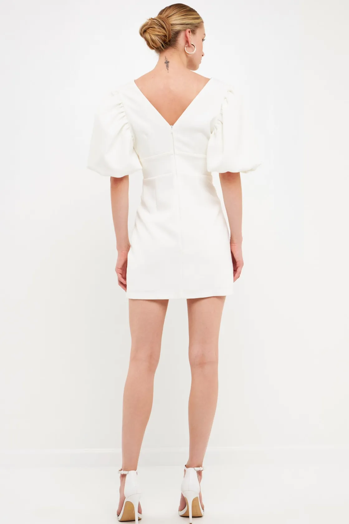 endless_rose__puff_sleeve_7.webp ENDLESS ROSE Tops*- Puff Sleeve Cut Out Mini Dress