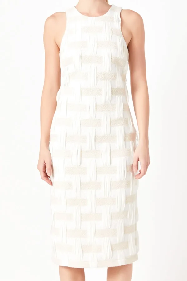 ENDLESS ROSE Tops*- Racer Back Neck Midi Dress IVORY