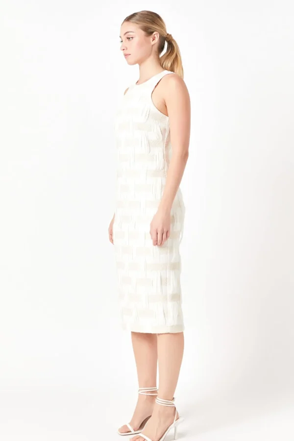 ENDLESS ROSE Tops*- Racer Back Neck Midi Dress IVORY