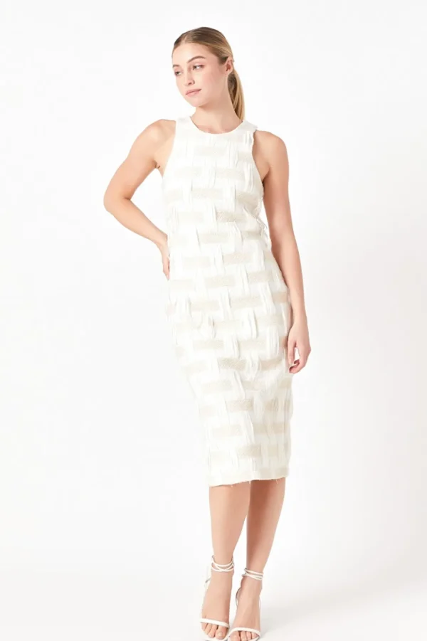 ENDLESS ROSE Tops*- Racer Back Neck Midi Dress IVORY