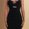 ENDLESS ROSE Sweaters & Knits | Tops*- Rhinestone Bow Knit Dress BLACK