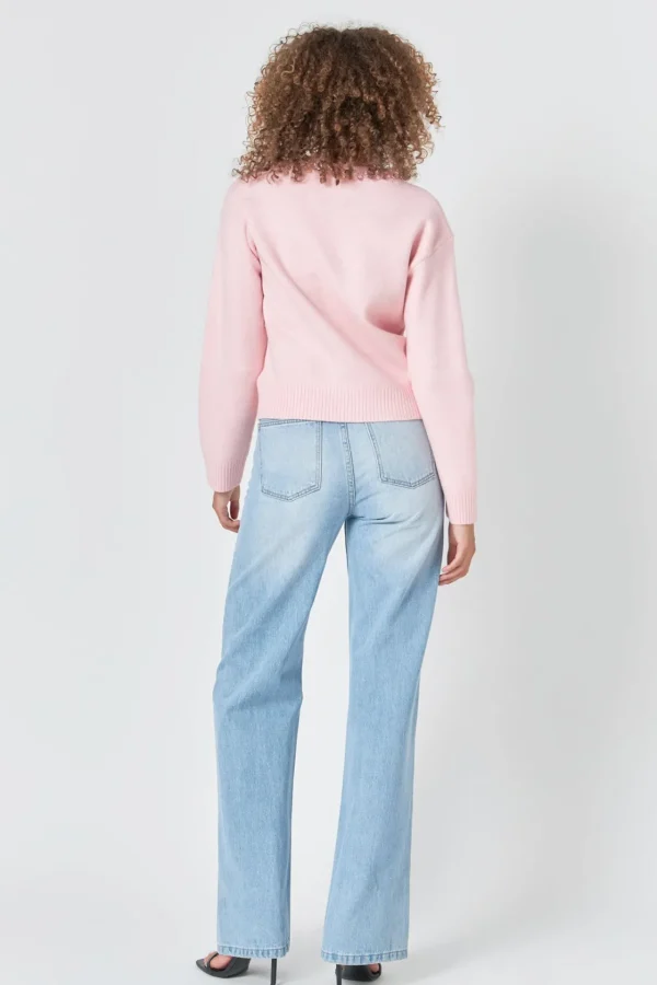 ENDLESS ROSE Tops*- Rhinestone Knit Top LIGHTPINK