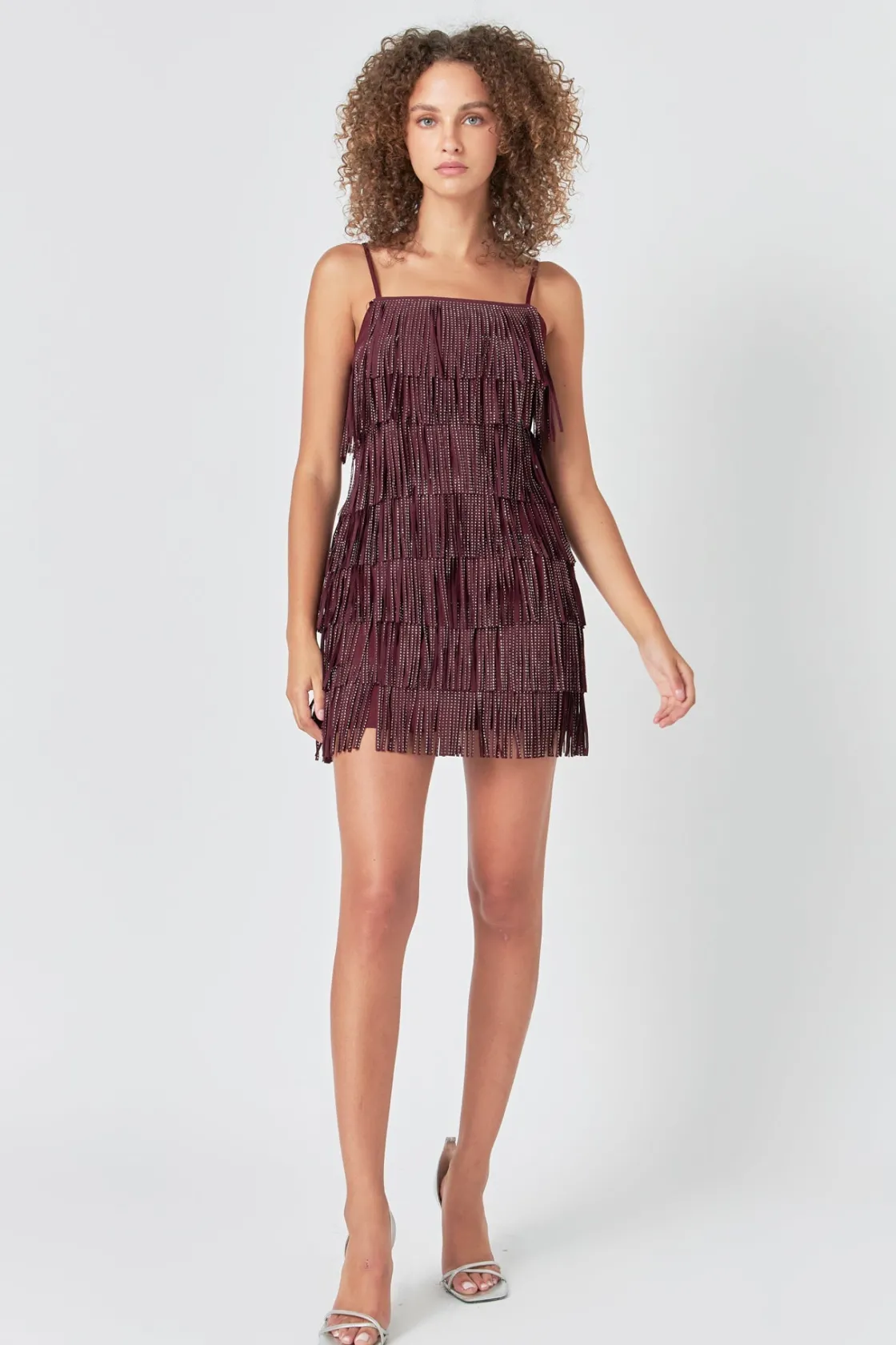 endless_rose__rhinestone__4-1.webp ENDLESS ROSE Little Black Dress | Tops*- Rhinestone Faux Suede Fringe Mini Dress