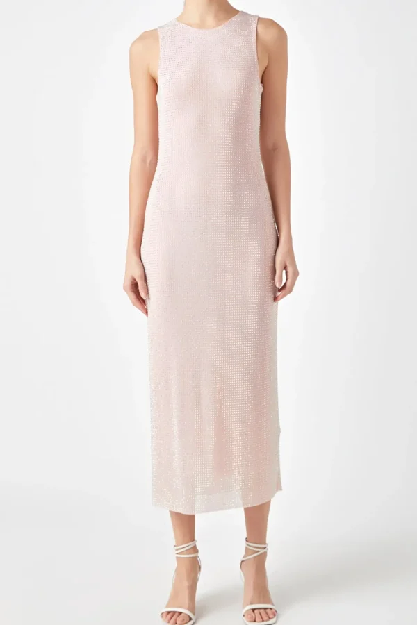 ENDLESS ROSE Bodycon Dresses | Tops*- Rhinestone Mesh Midi Dress