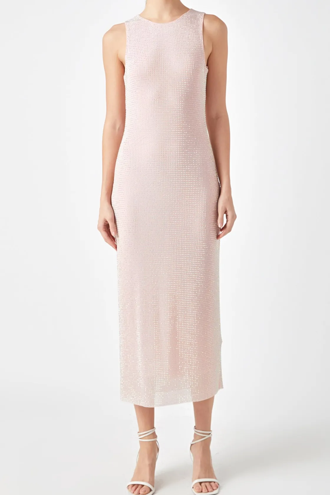 endless_rose__rhinestone__5.webp ENDLESS ROSE Bodycon Dresses | Tops*- Rhinestone Mesh Midi Dress