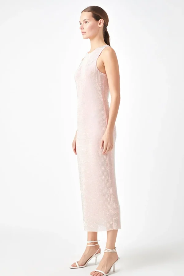 ENDLESS ROSE Bodycon Dresses | Tops*- Rhinestone Mesh Midi Dress
