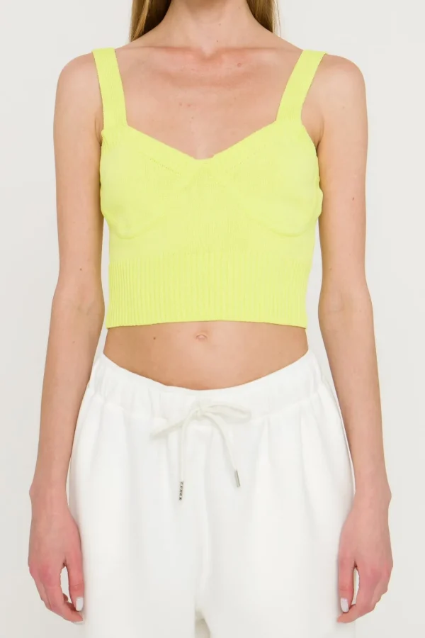 ENDLESS ROSE Sweaters & Knits | Tops*- Ribbed Crop Top LIME