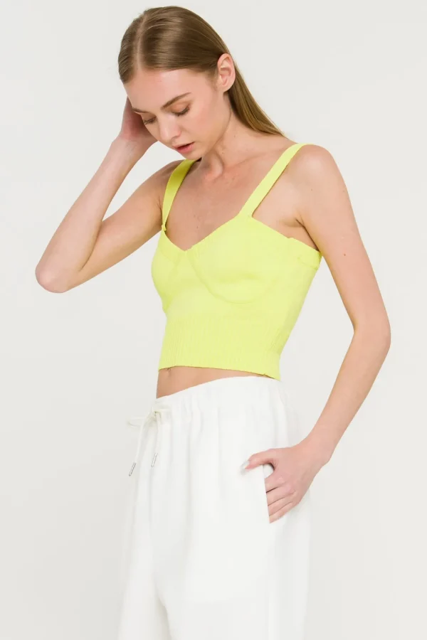 ENDLESS ROSE Sweaters & Knits | Tops*- Ribbed Crop Top LIME