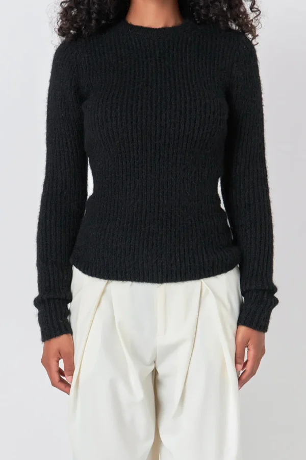 ENDLESS ROSE Sweaters & Knits | Tops*- Ribbed Long Sleeve Top BLACK