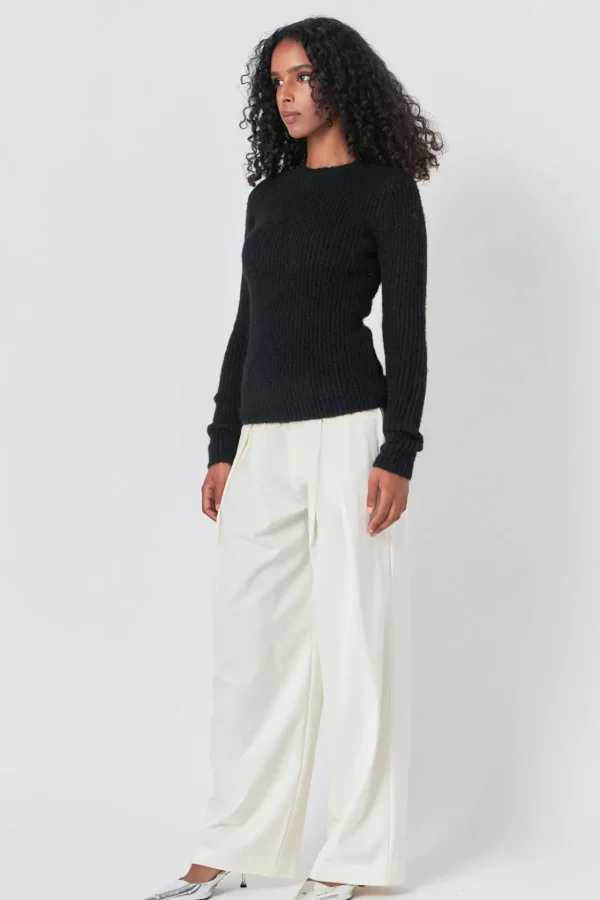 ENDLESS ROSE Sweaters & Knits | Tops*- Ribbed Long Sleeve Top BLACK