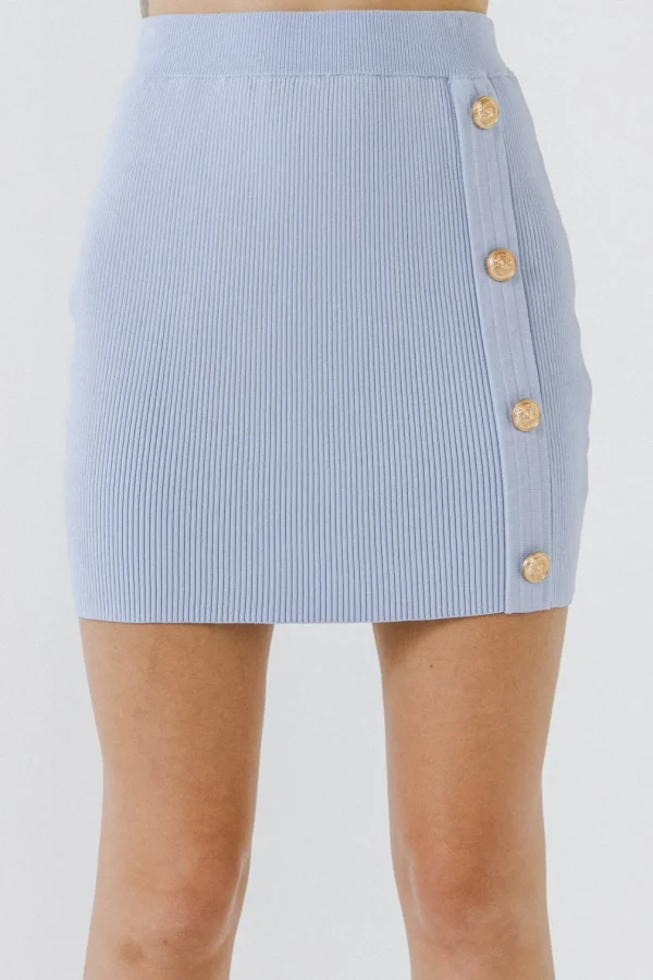ENDLESS ROSE Skirts | Tops*- Ribbed Mini Skirt POWDERBLUE