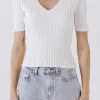 ENDLESS ROSE Sweaters & Knits | Tops*- Ribbed Short Sleeve Knit Top