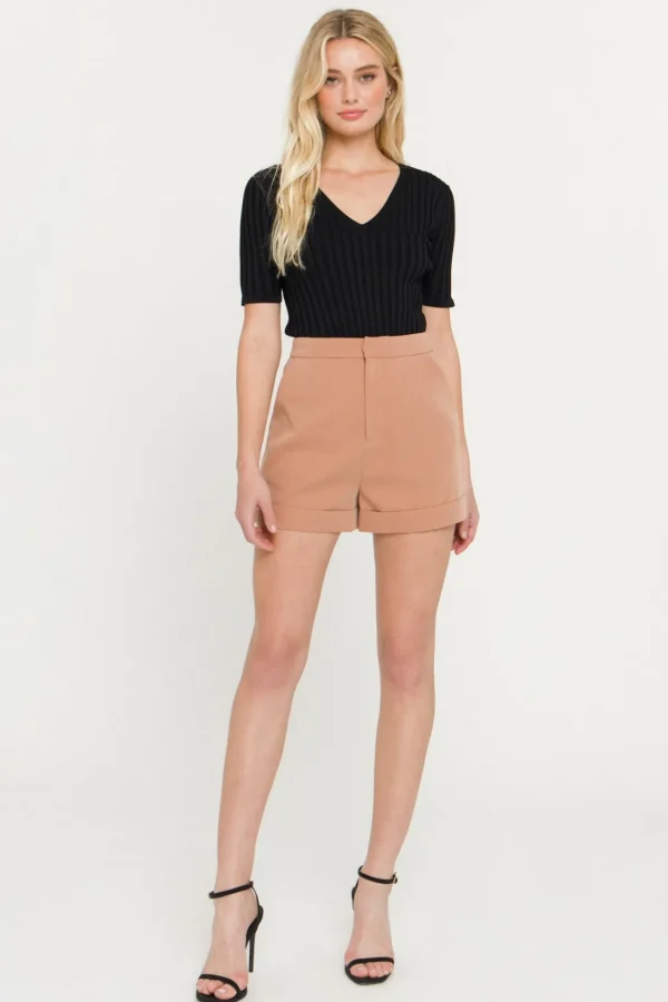ENDLESS ROSE Sweaters & Knits | Tops*- Ribbed Short Sleeve Knit Top