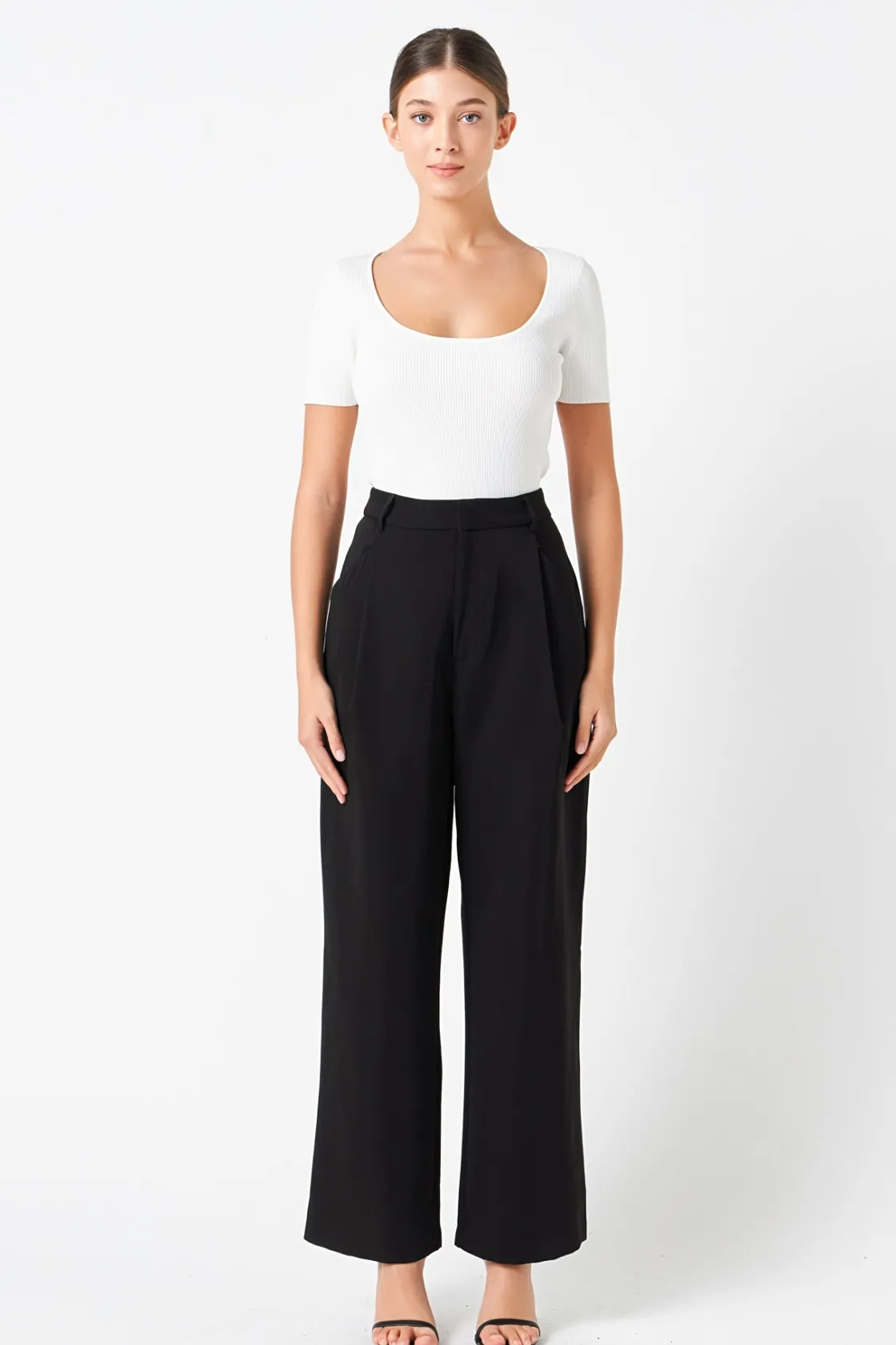 endless_rose__ribbed_shor_4.webp ENDLESS ROSE Tops*- Ribbed Short Sleeve Top