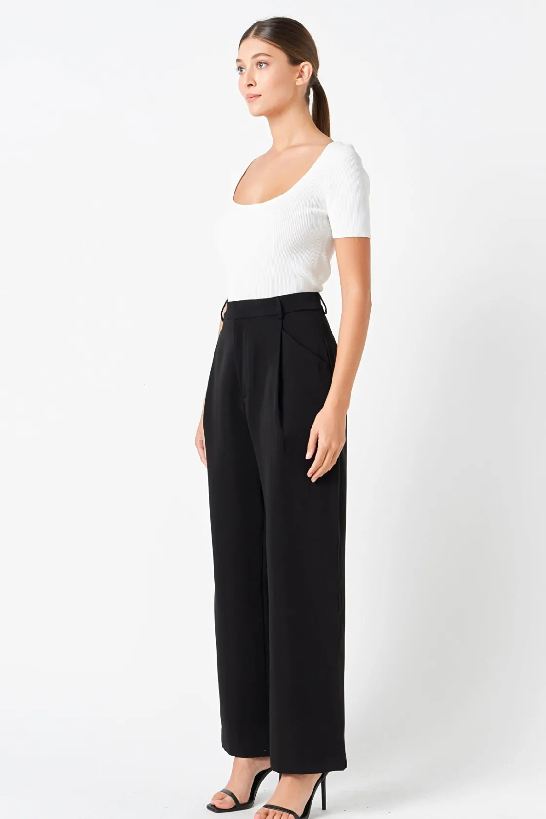 endless_rose__ribbed_shor_6.webp ENDLESS ROSE Tops*- Ribbed Short Sleeve Top
